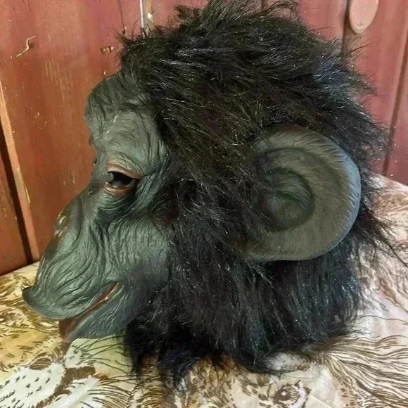 Ape Mask Latex Faux Fur Halloween Primate Planet of the Apes - Picture 3 of 6